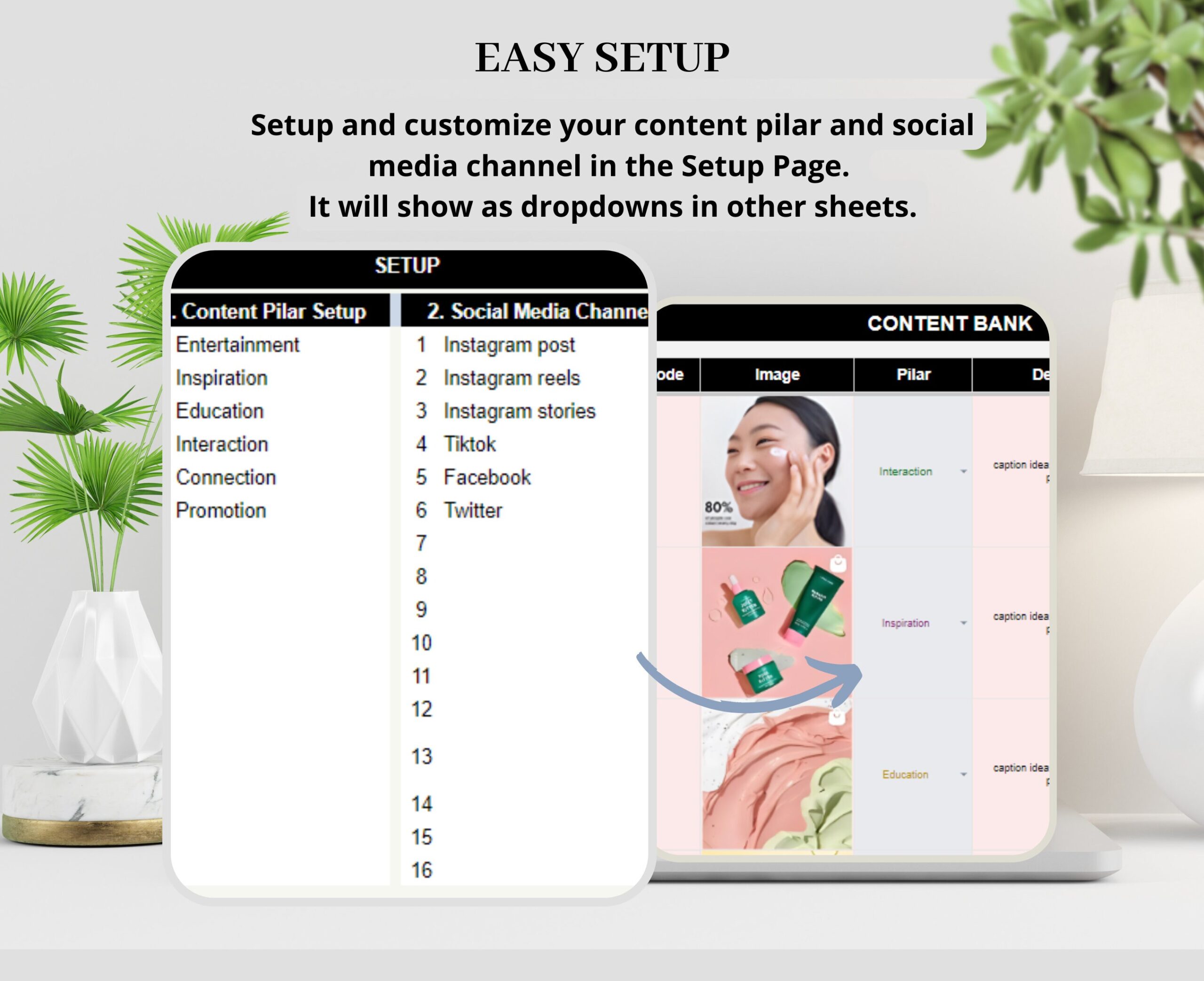 Social Media Content Planner with Calendar and Feed Preview
